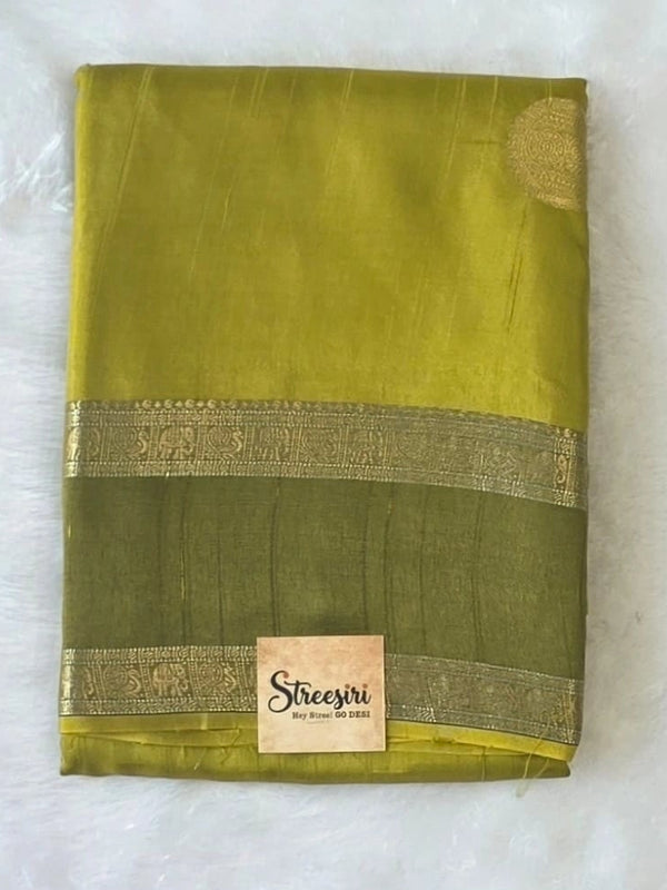 Suhani  Mehandi Green Tussar Silk Saree