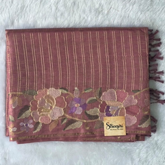 Viscose Checks Floral Embroidery