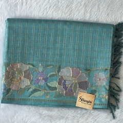 Viscose Checks Floral Embroidery