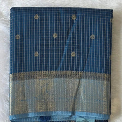 Contrast Checks Semi Silk Saree