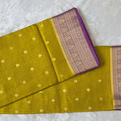 Contrast Checks Semi Silk Saree