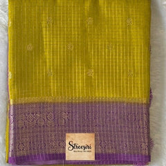 Contrast Checks Semi Silk Saree