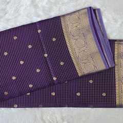 Contrast Checks Semi Silk Saree