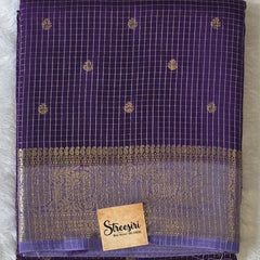 Contrast Checks Semi Silk Saree