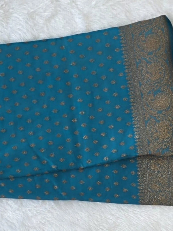 Self Buttas Gorgette Saree
