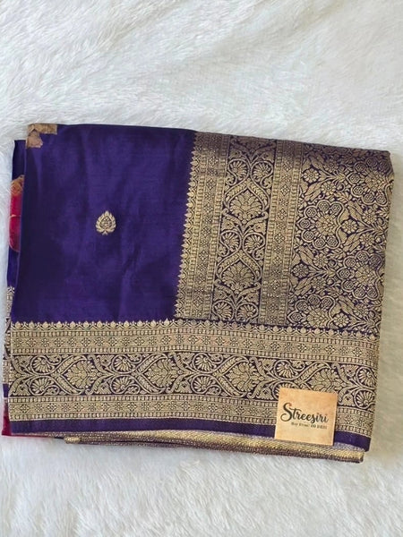 Floral Print Tussar Silk Saree
