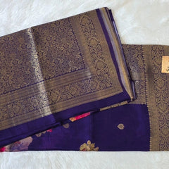 Floral Print Tussar Silk Saree