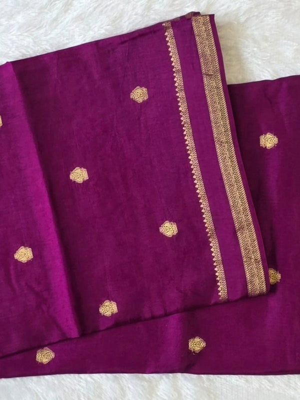 Contrast Semi Silk Saree