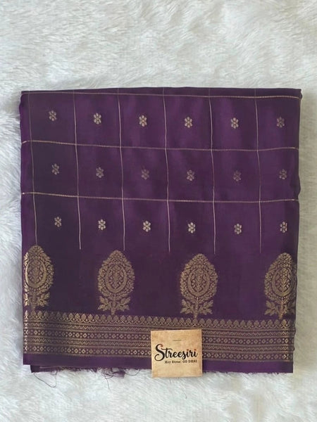 Checks With Butta Semi Crepe Silk Saree