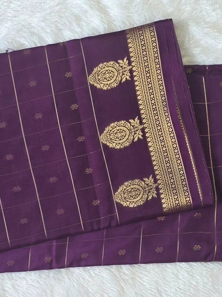 Checks With Butta Semi Crepe Silk Saree