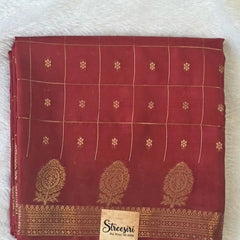 Checks With Butta Semi Crepe Silk Saree