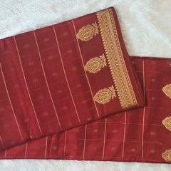 Checks With Butta Semi Crepe Silk Saree