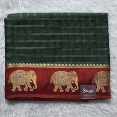 Contrast Checks Semi Silk Saree