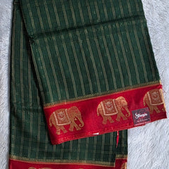 Contrast Checks Semi Silk Saree
