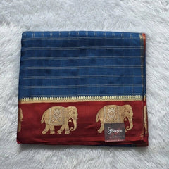 Contrast Checks Semi Silk Saree