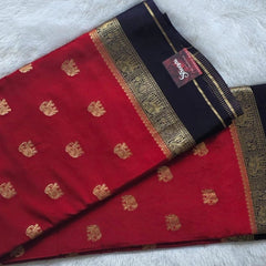 Contrast Elephant Semi Silk Saree