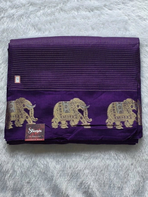 Russian Checks Semi Silk Saree