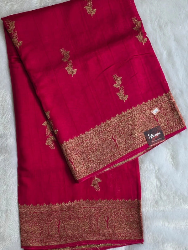 Meena Work Semi Silk Saree