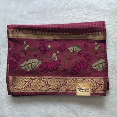 Chex Rose Pink Semi Silk Saree