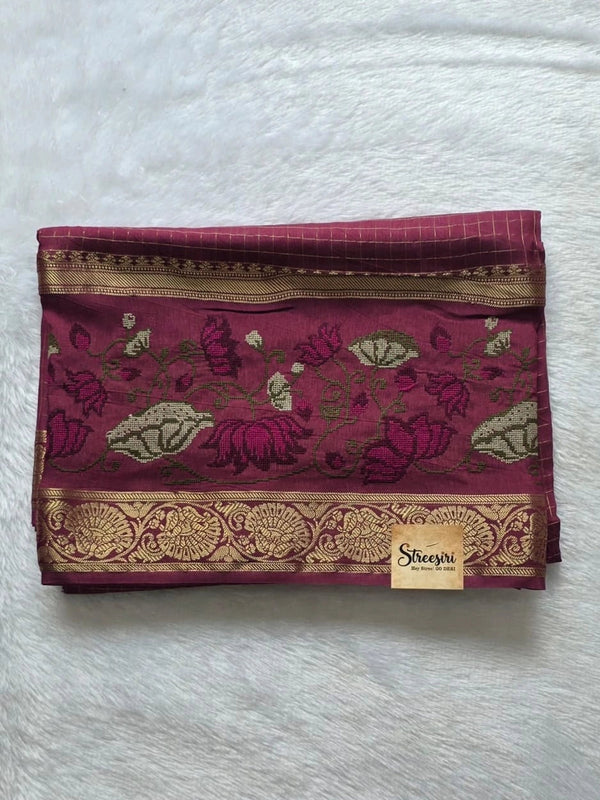 Chex Rose Pink Semi Silk Saree