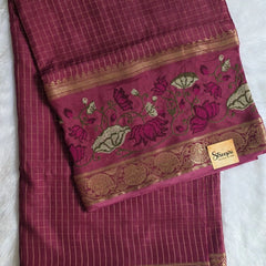 Chex Rose Pink Semi Silk Saree