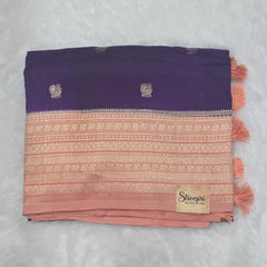 Viscose Purple And Peach Saree
