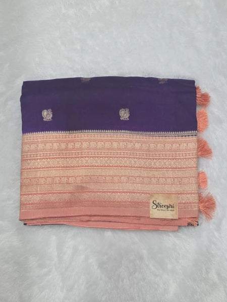 Viscose Purple And Peach Saree
