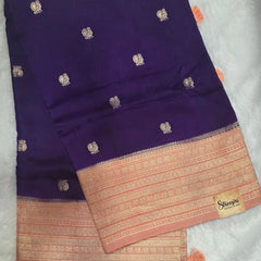 Viscose Purple And Peach Saree