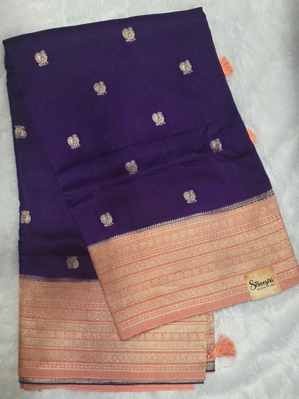 Viscose Purple And Peach Saree
