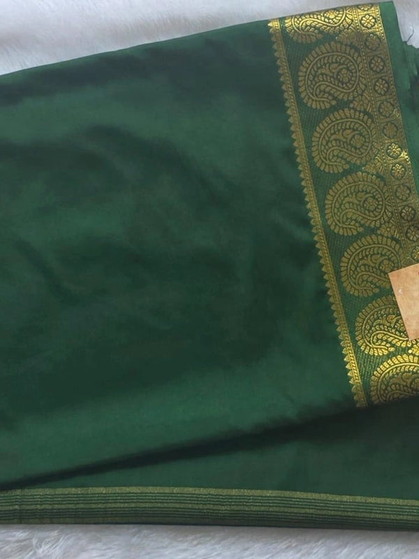 Mysore Silk Crepe AArushi Green Saree