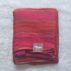 Fancy Pink Orange Saree