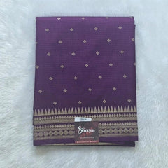 Butta Small Checks Purple Semi Silk Saree