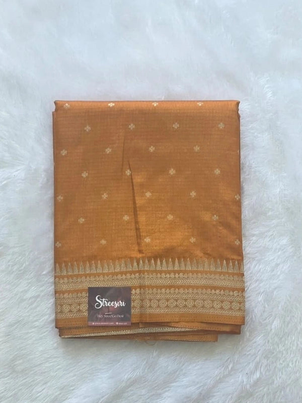 Butta Small Checks Purple Semi Silk Saree