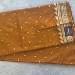 Butta Small Checks Purple Semi Silk Saree