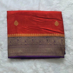 Viscose Dola -Orange And Purple Saree