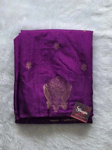 Floral Purple Semi Silk Saree