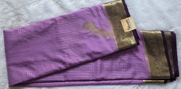 Semi Crepe Lavender And Purple