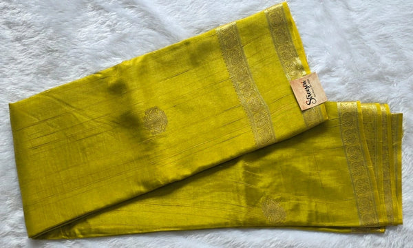 Semi Silk Yellow saree