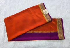 Pure Mysore Silk Orange Purple