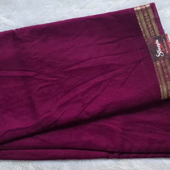 Assam contrast Wine Semi Silk Saree