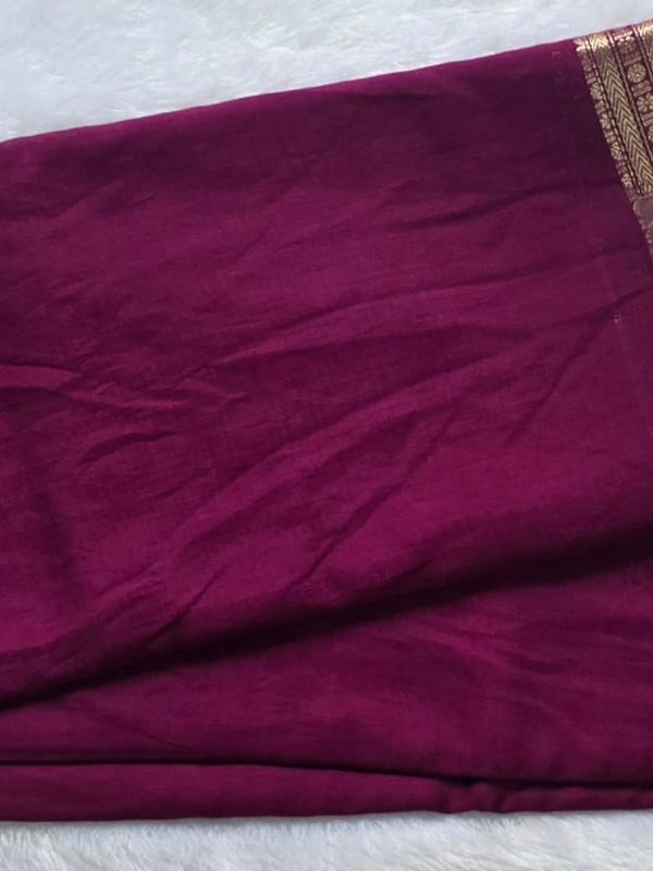 Assam contrast Wine Semi Silk Saree