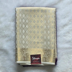 Gajal Purple White Crepe Silk Saree