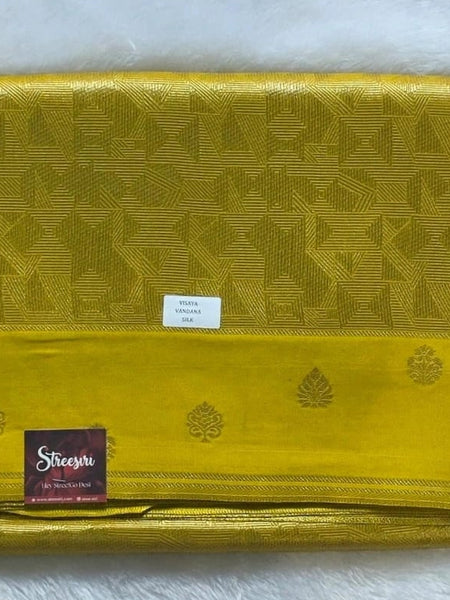 Brocade Mustard Tussar Silk Saree