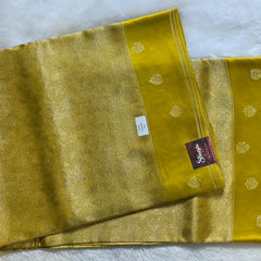 Brocade Mustard Tussar Silk Saree