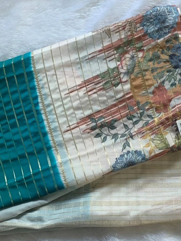 Premium Crepe Stripes Green White