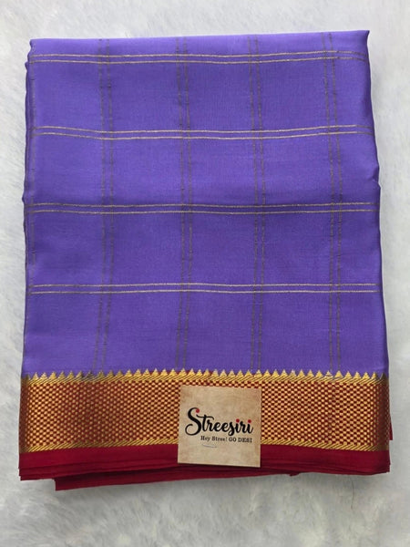 Pure Mysore Crepe Checks Saree