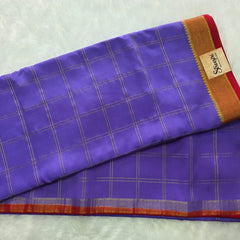 Pure Mysore Crepe Checks Saree