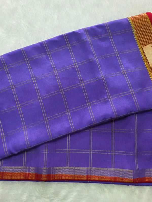 Pure Mysore Crepe Checks Saree