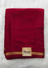 Pure Mysore Crepe Red Self