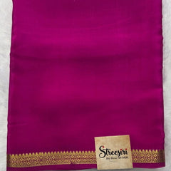 Pure Mysore Crepe Pink Gold Silk Saree